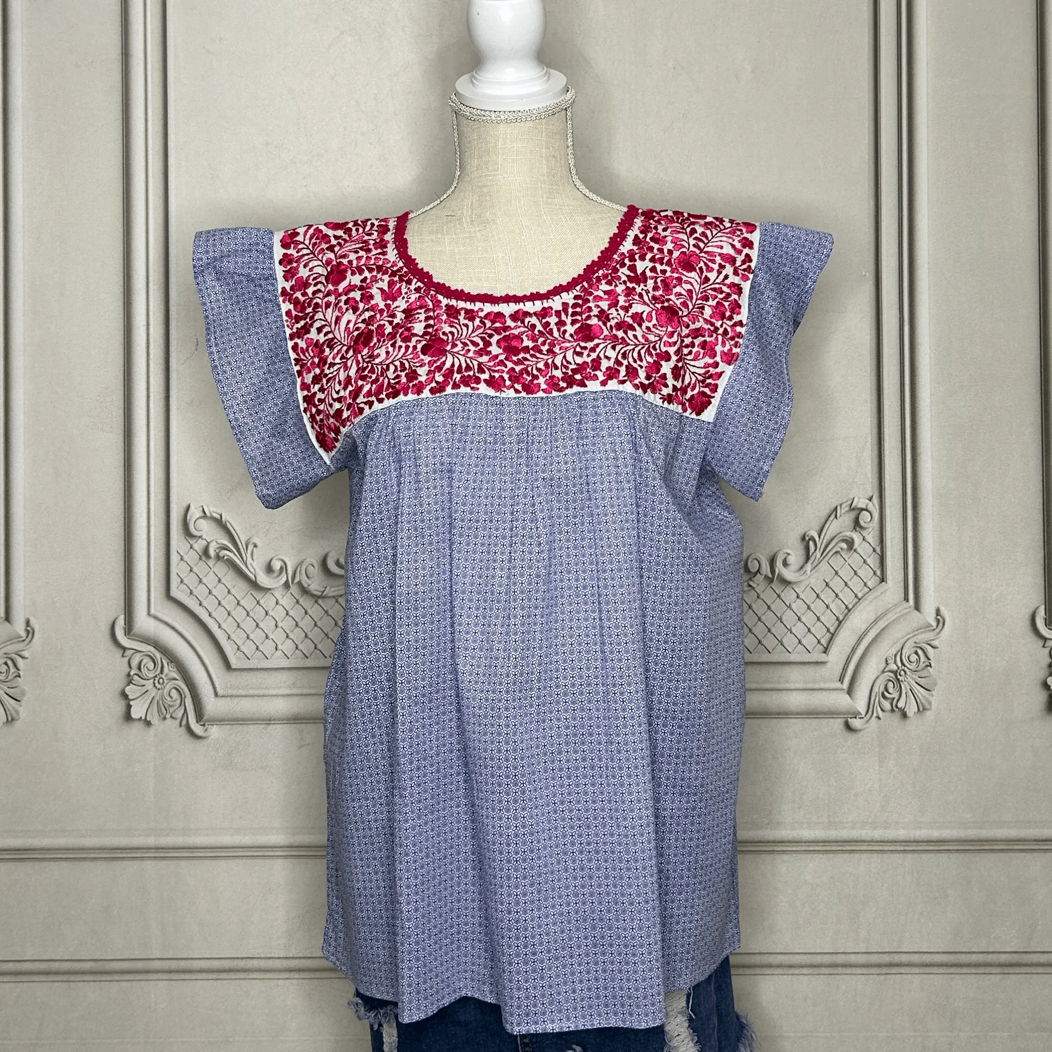 San Antonino Mexican Blouse - Floral Print