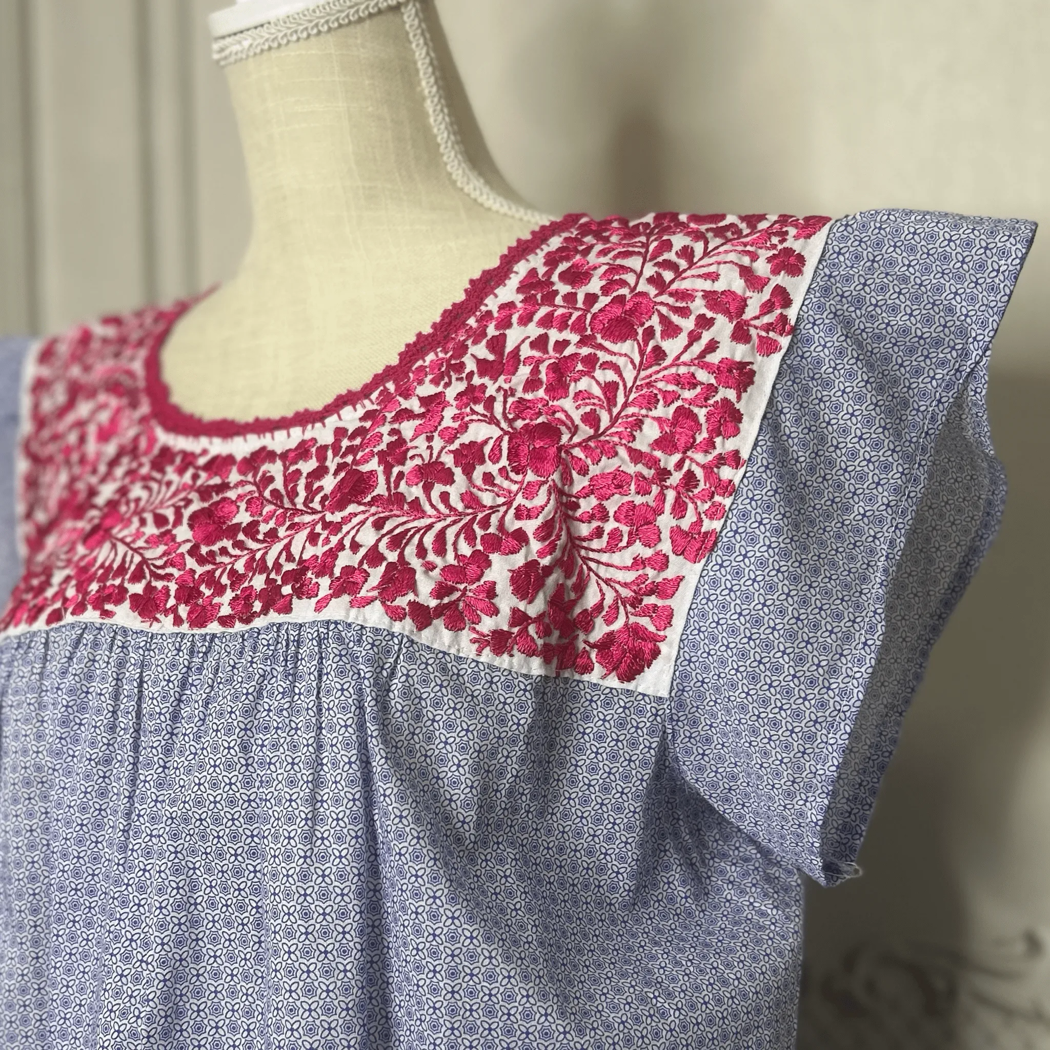 San Antonino Mexican Blouse - Floral Print