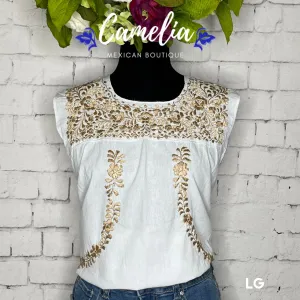 San Antonino Sleeveless Blouse - Gold