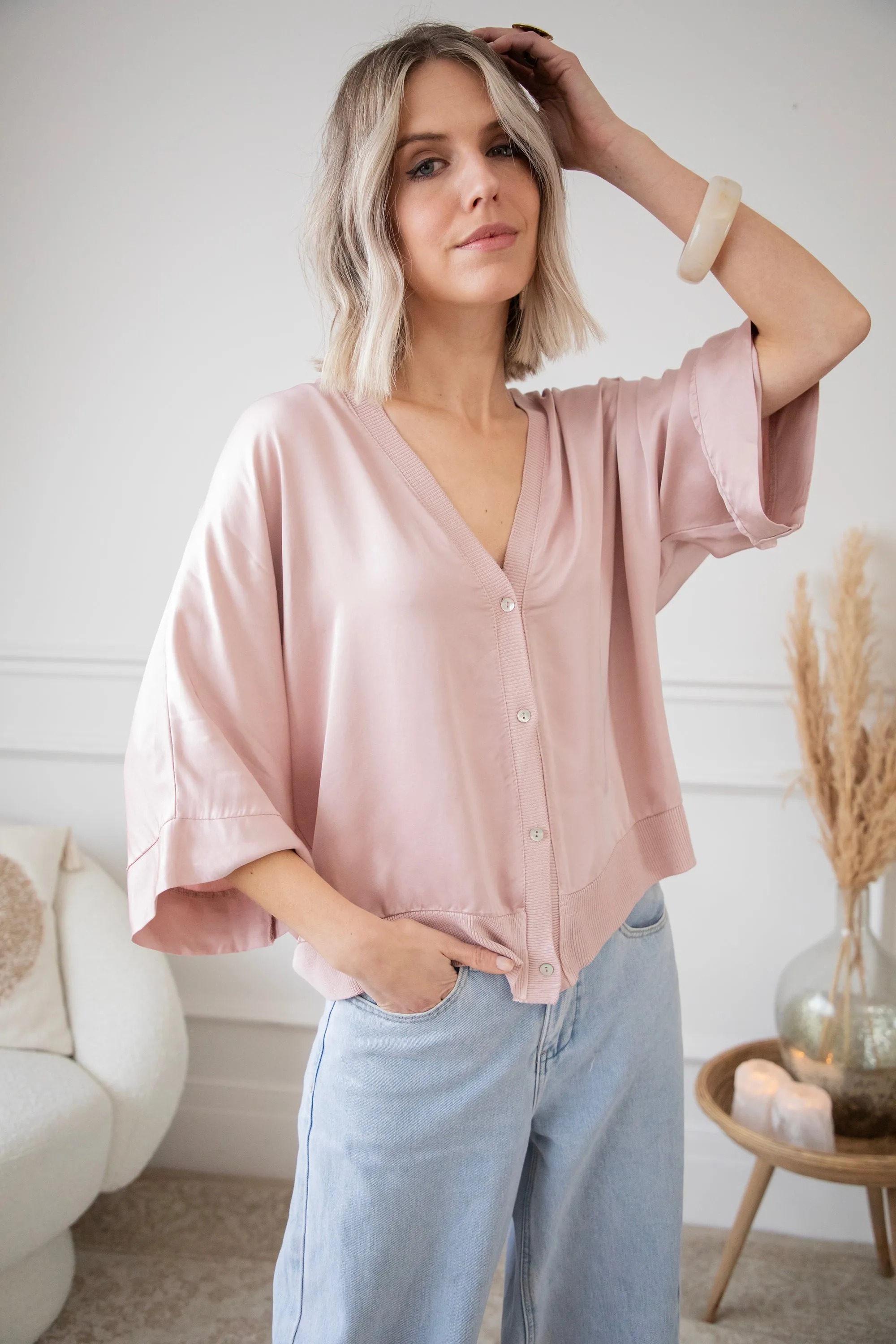 Satiny Lou Old Pink - Blouse