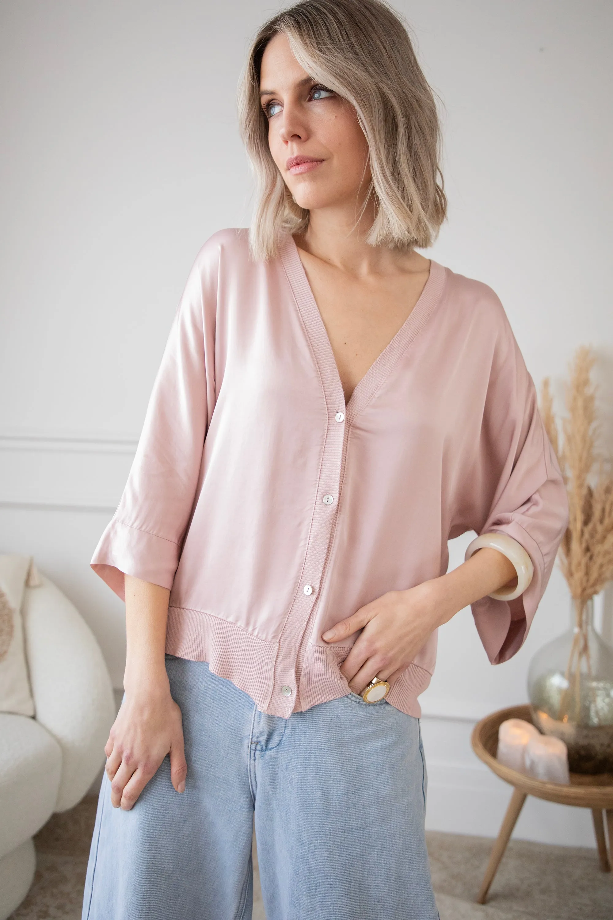 Satiny Lou Old Pink - Blouse