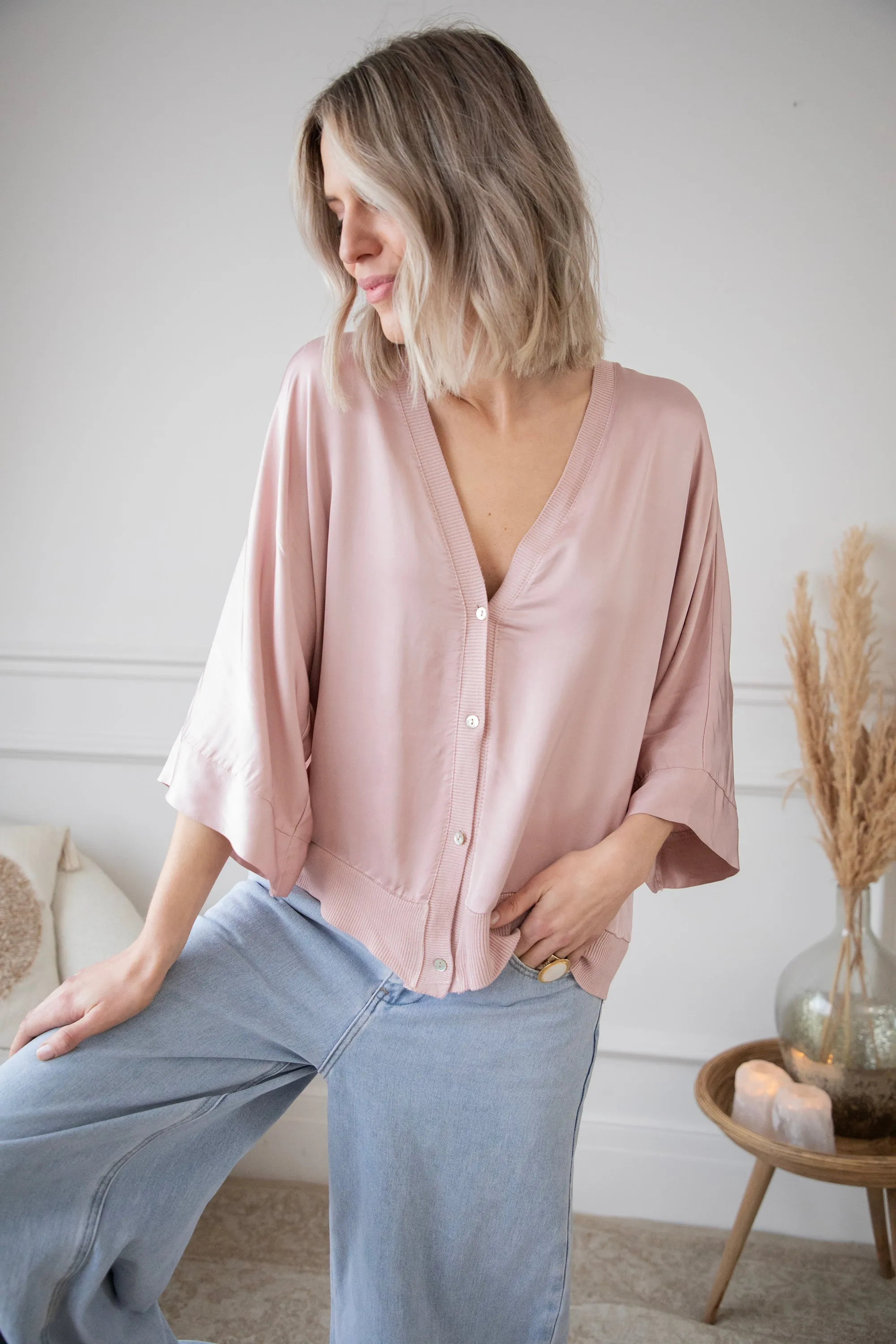 Satiny Lou Old Pink - Blouse