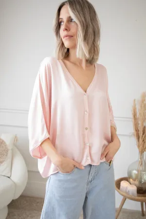 Satiny Sue Pink - Blouse