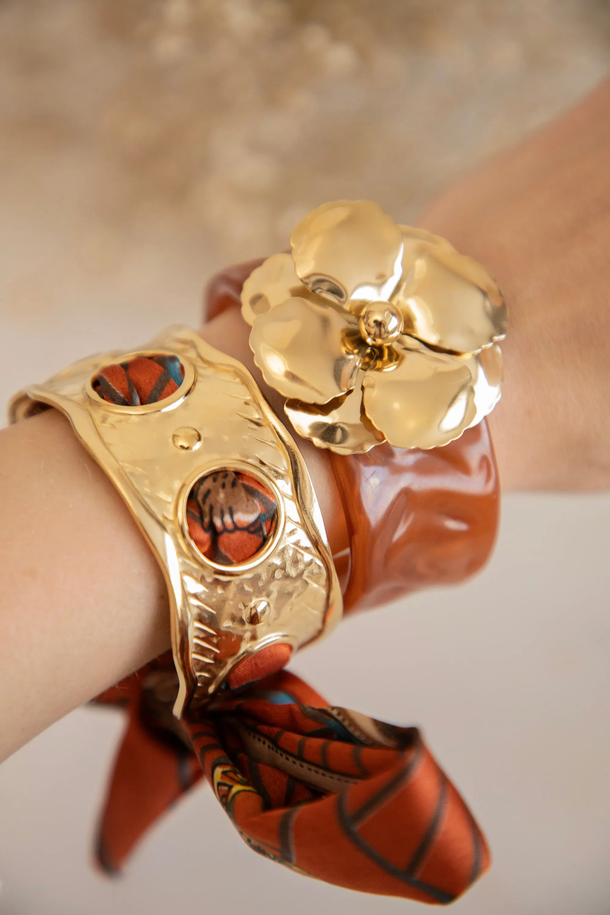 Scarfy Treasure Gold/Indian Red - Armband