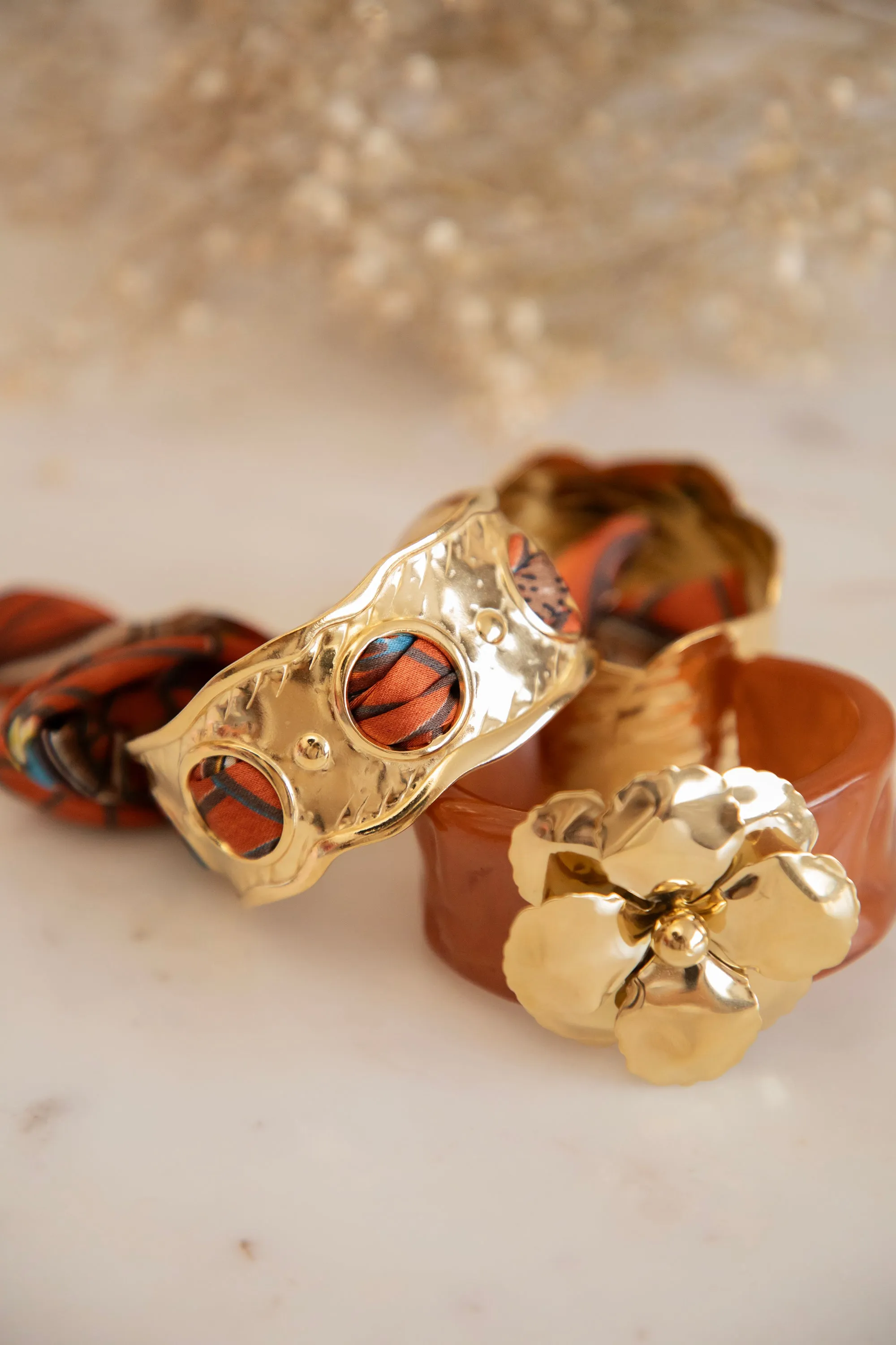 Scarfy Treasure Gold/Indian Red - Armband