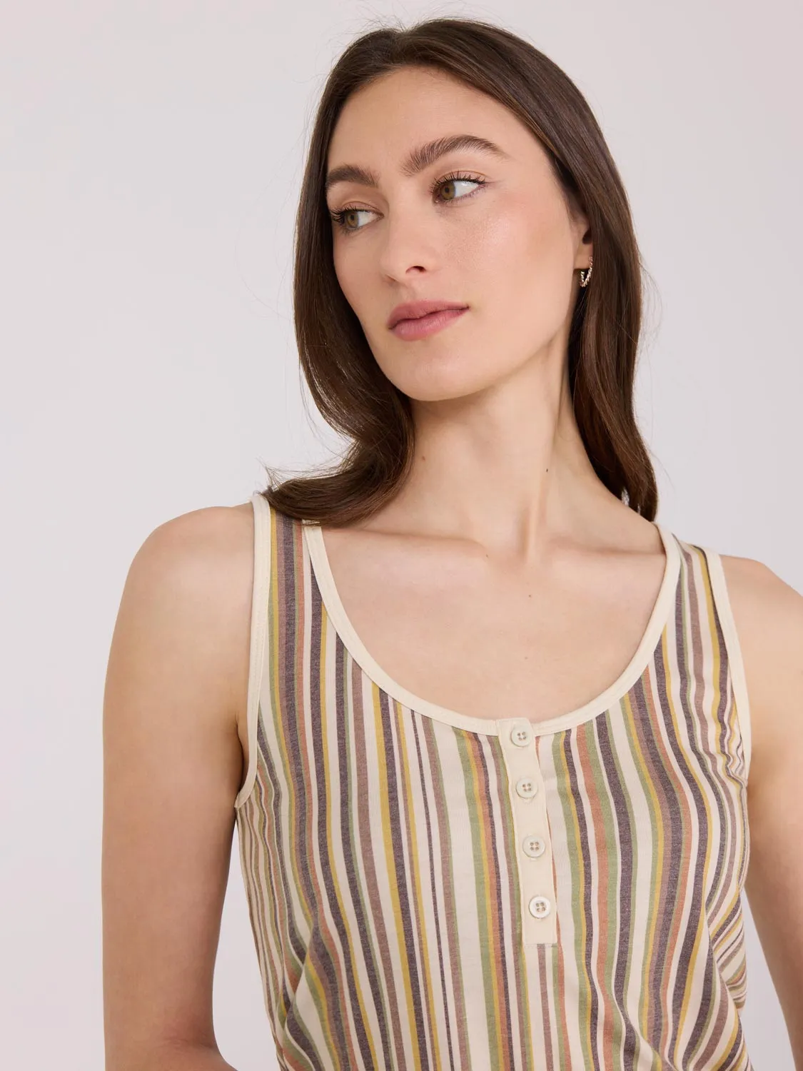 Scoop Neck Striped Tank Top