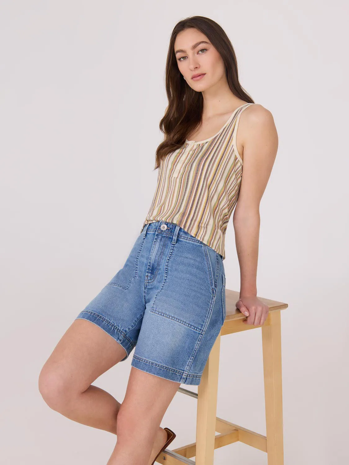 Scoop Neck Striped Tank Top