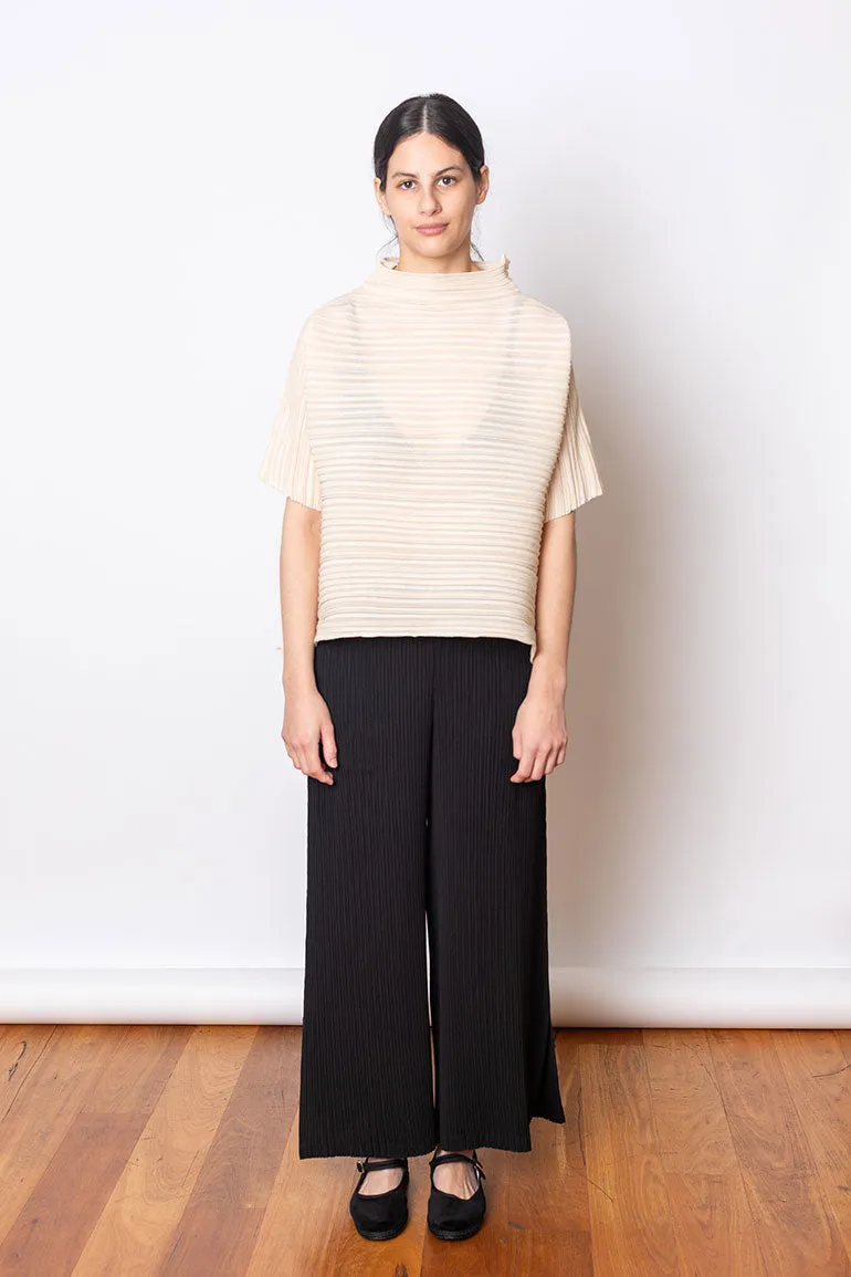 Sheer Bounce Knit Top - Beige