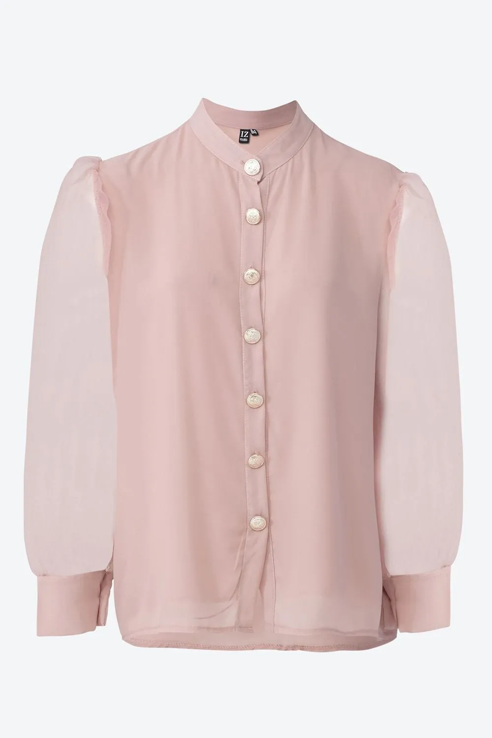 Sheer Organza Sleeve Shirt