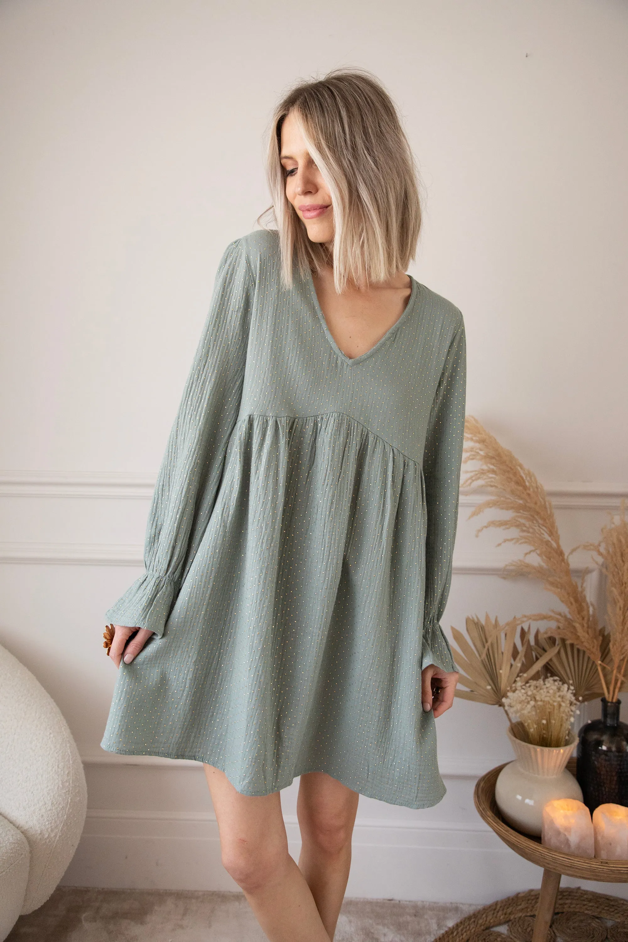 Shine Like Gold Dark Mint - Jurk