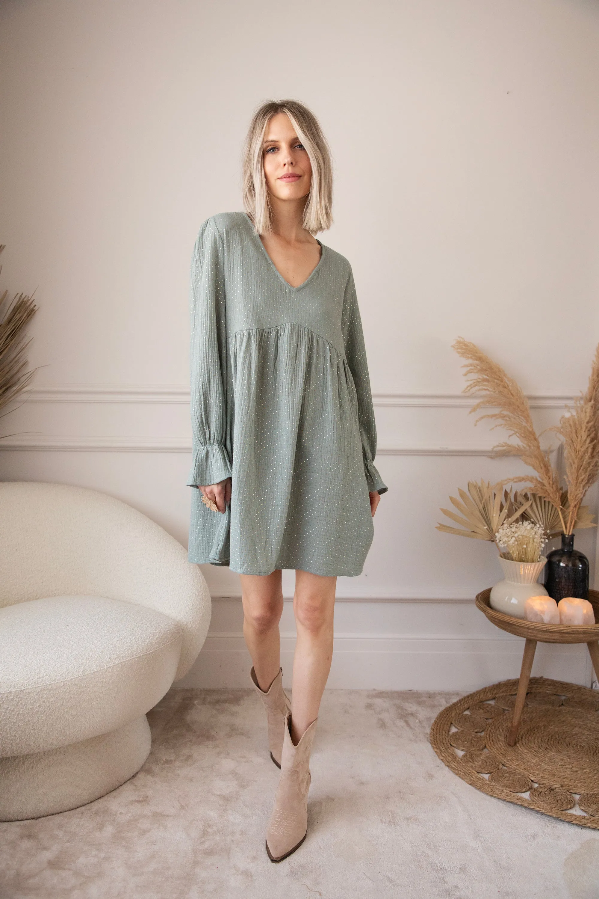 Shine Like Gold Dark Mint - Jurk
