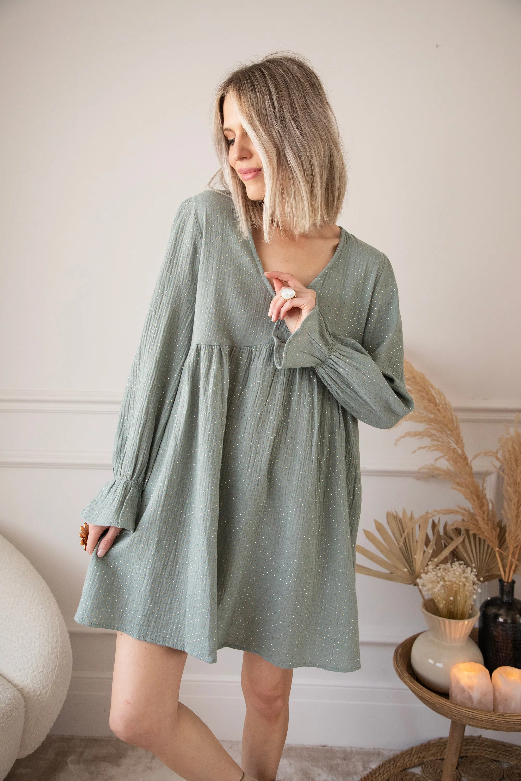 Shine Like Gold Dark Mint - Jurk