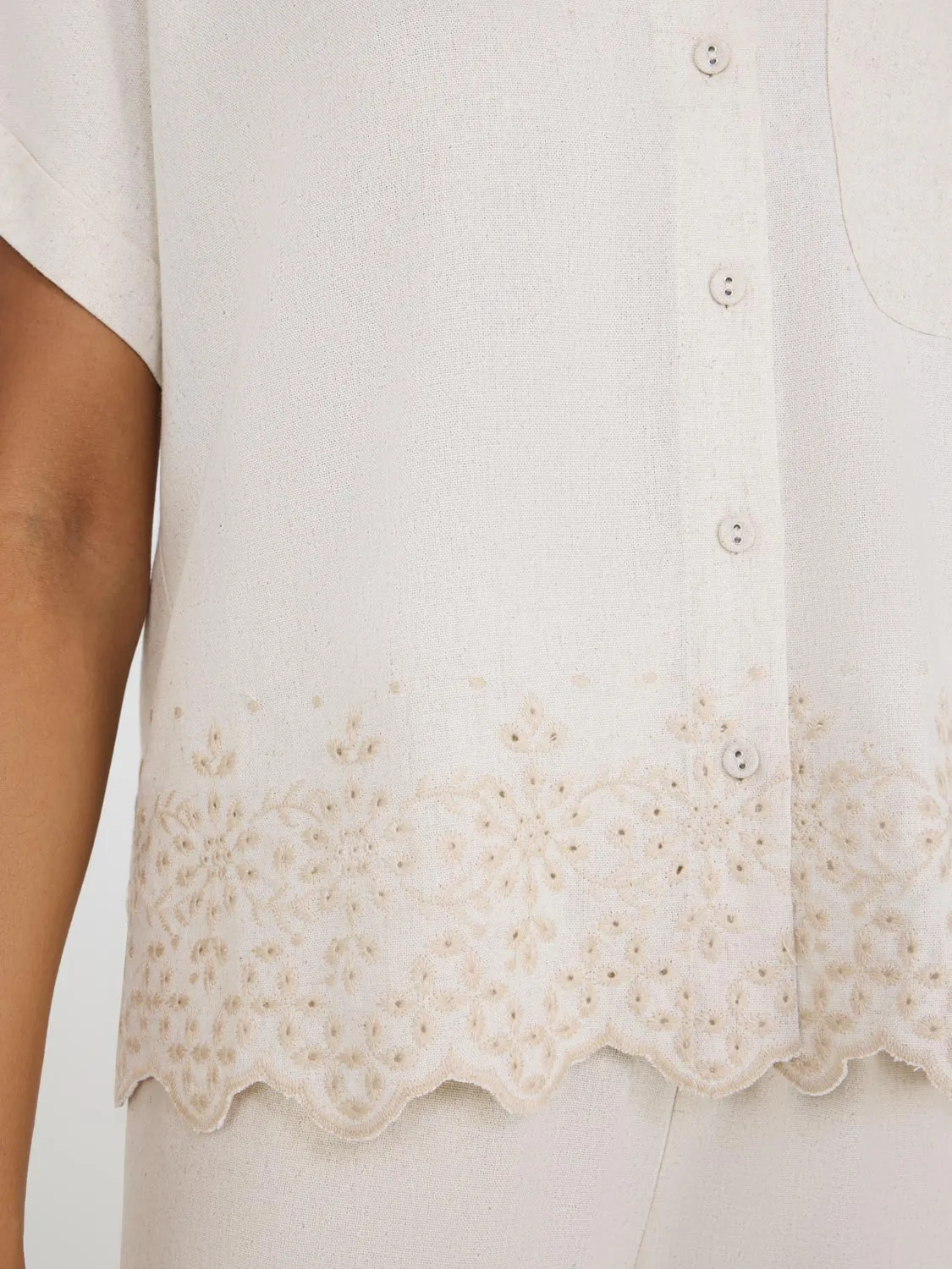 Short Sleeve Linen Blouse