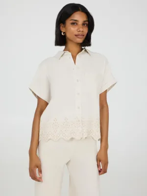 Short Sleeve Linen Blouse