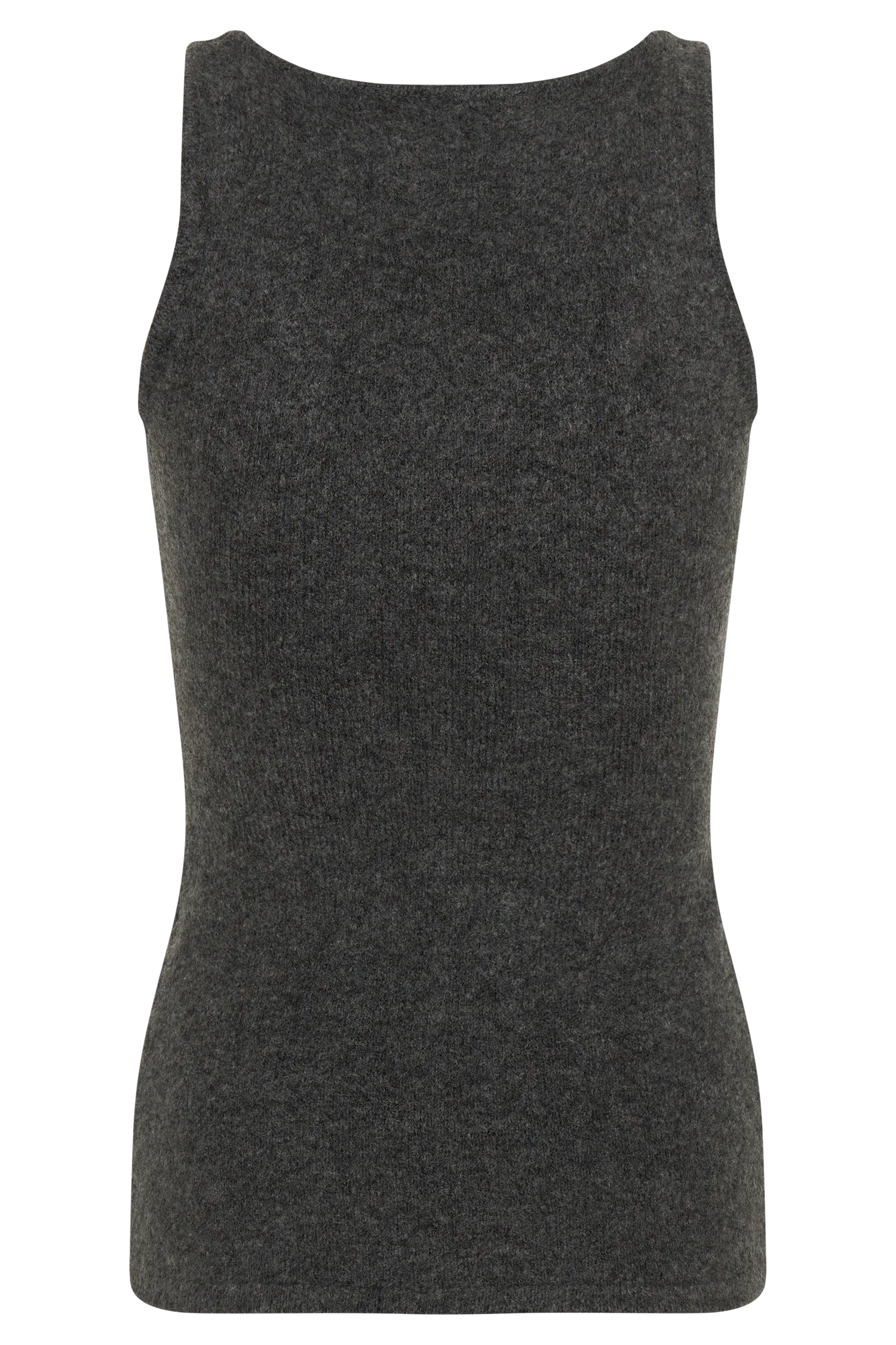 Shyann Sleeveless Longline Knit Top - Charcoal Marle