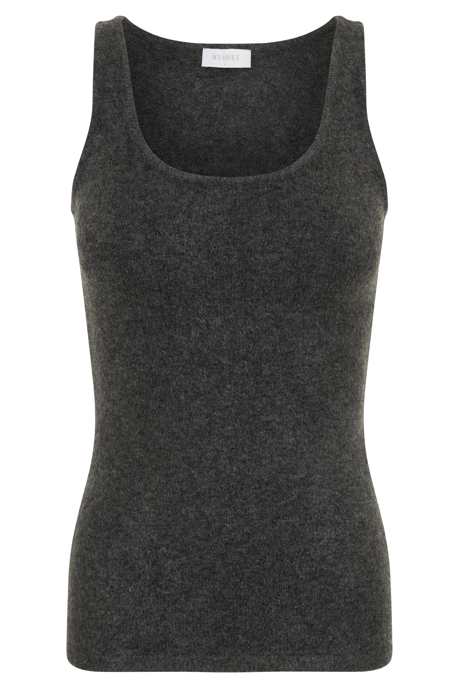 Shyann Sleeveless Longline Knit Top - Charcoal Marle