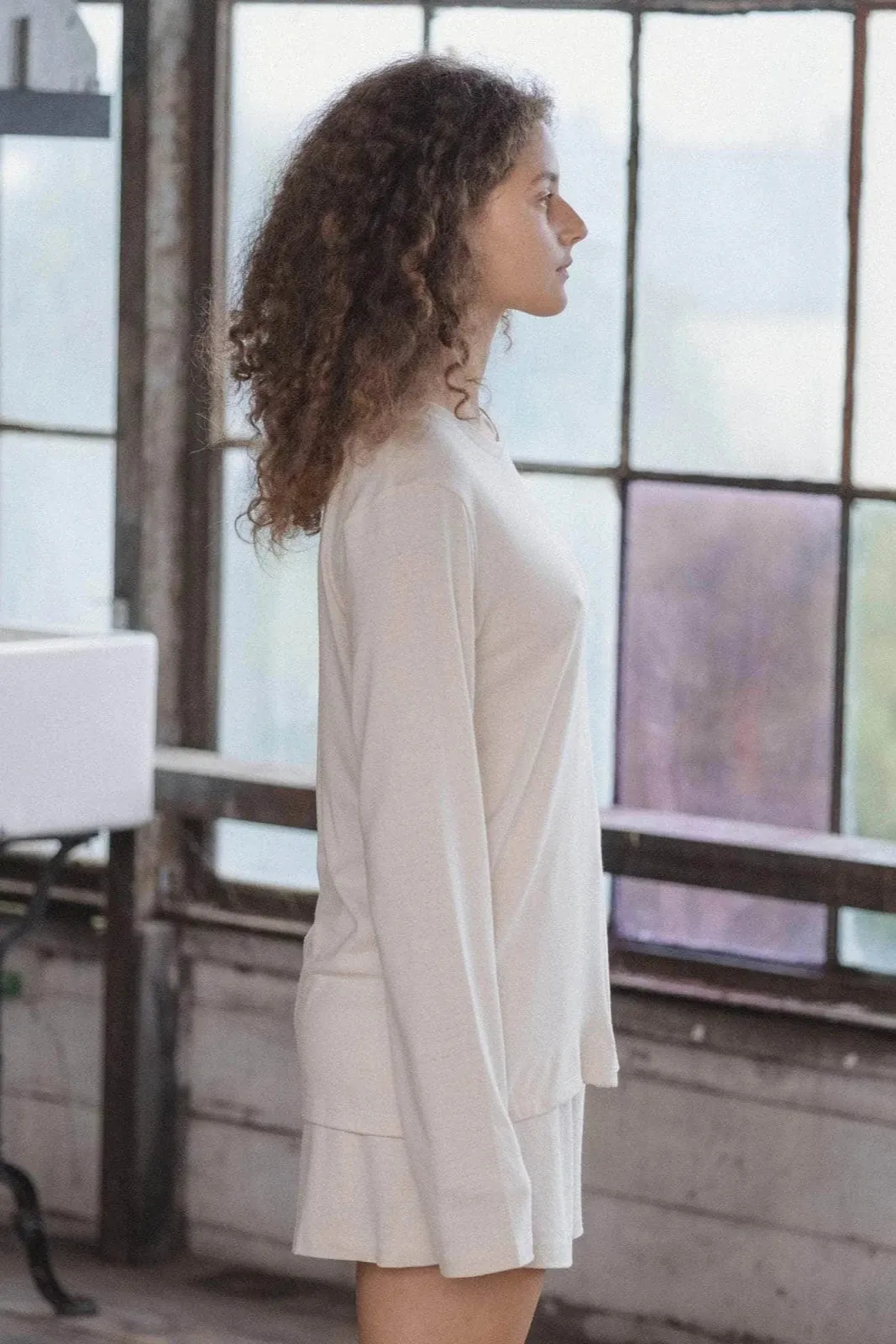 Silk Long Sleeve Tee - Undyed