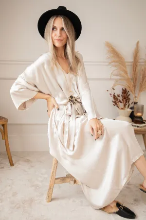Silky Moments Beige - Maxi Jurk