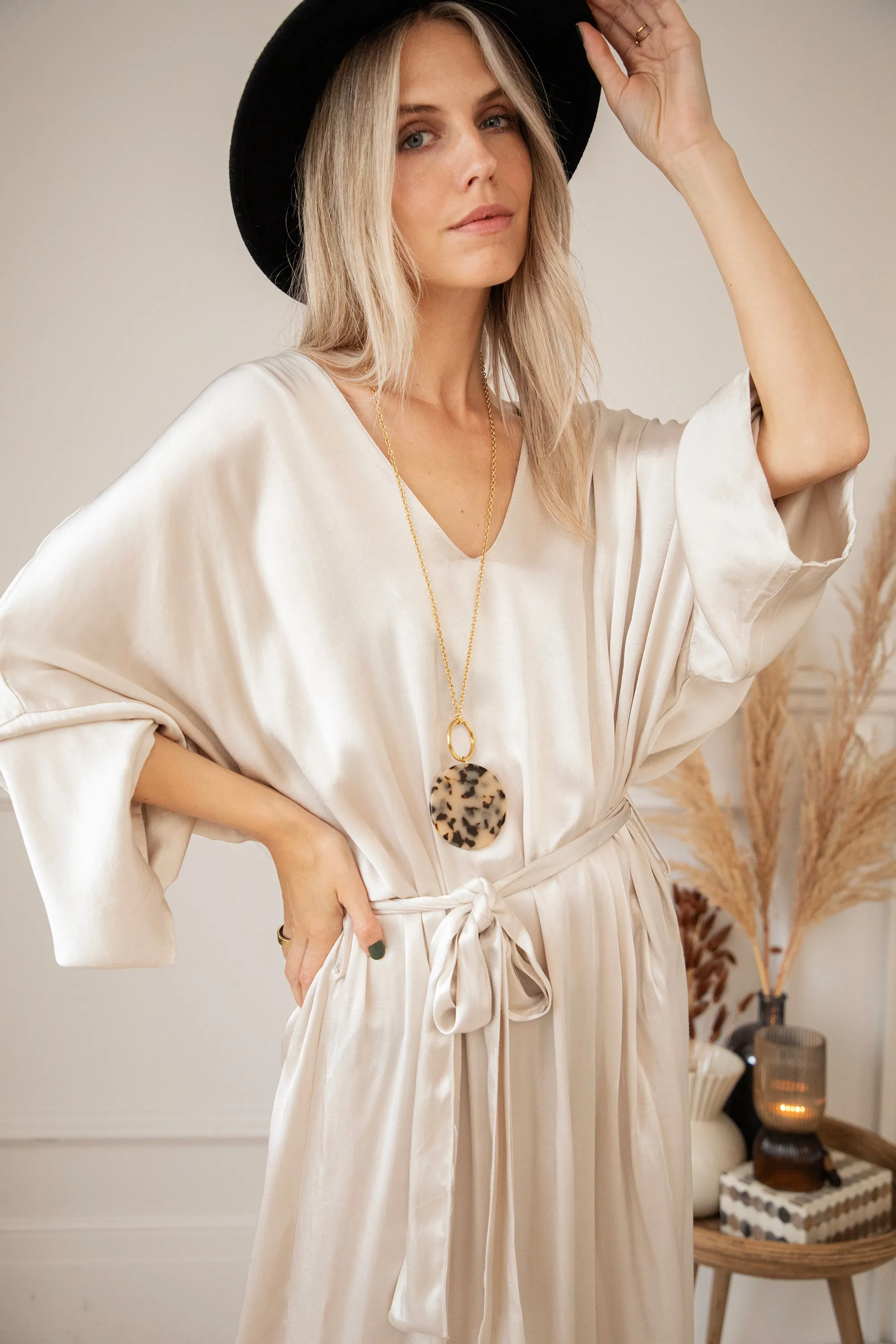 Silky Moments Beige - Maxi Jurk