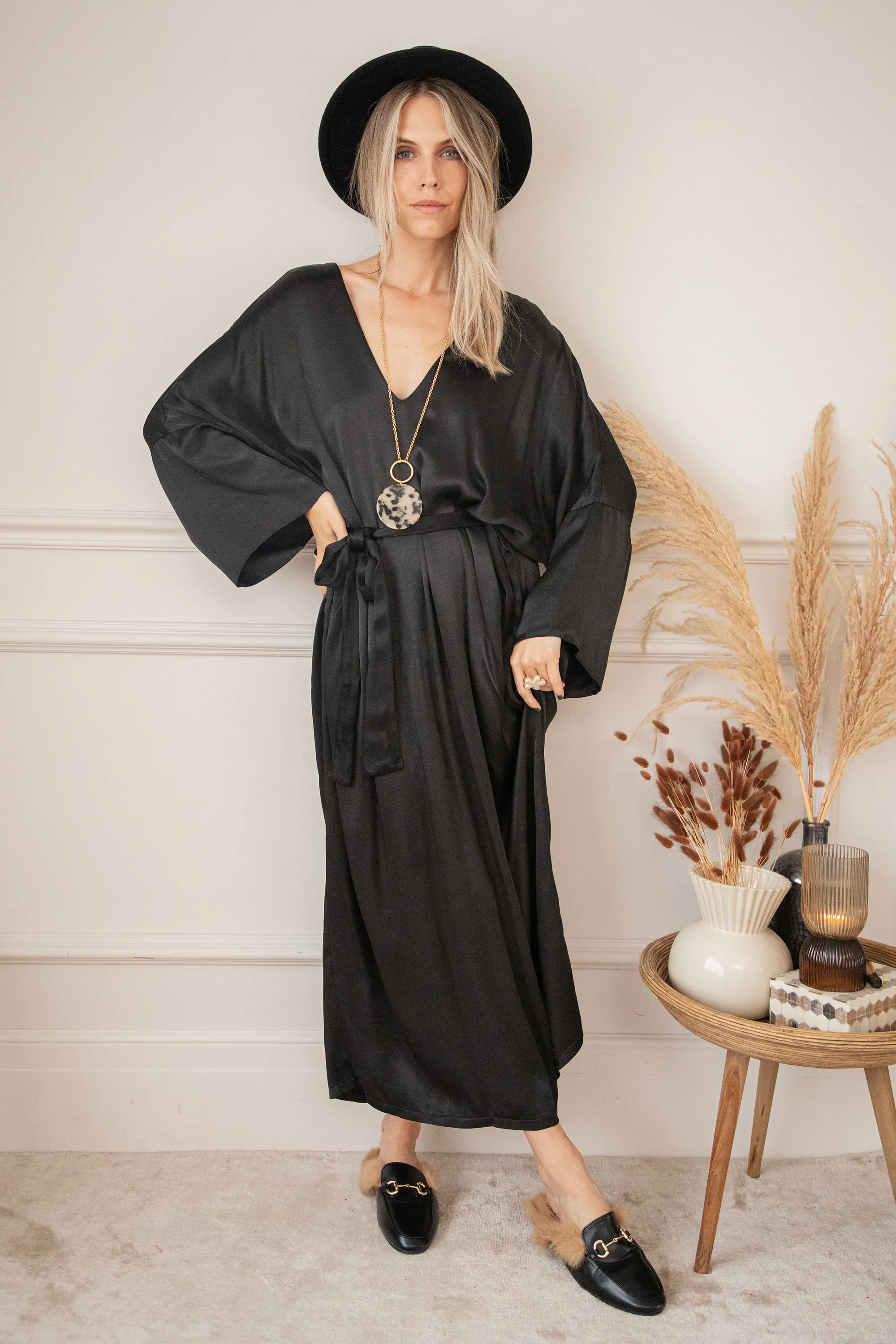 Silky Moments Black - Maxi Jurk