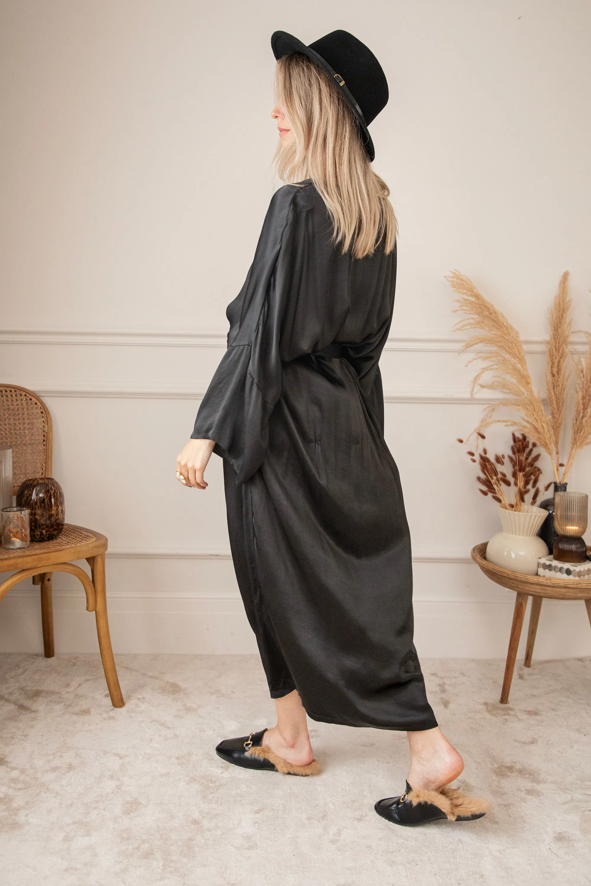 Silky Moments Black - Maxi Jurk