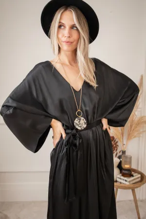 Silky Moments Black - Maxi Jurk