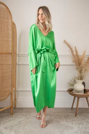 Silky Moments Green - Maxi Jurk