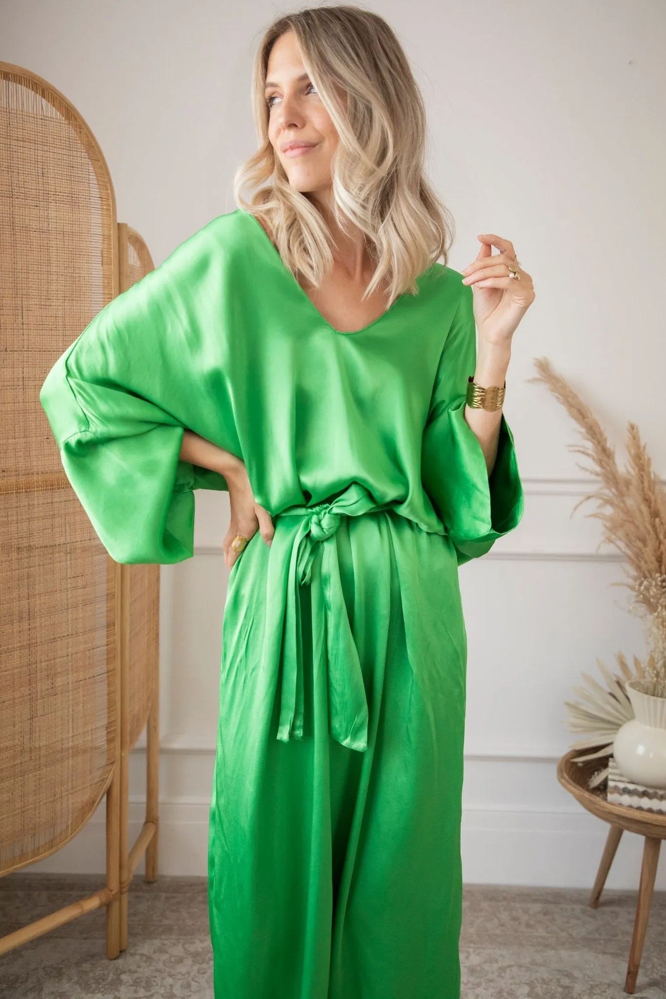 Silky Moments Green - Maxi Jurk