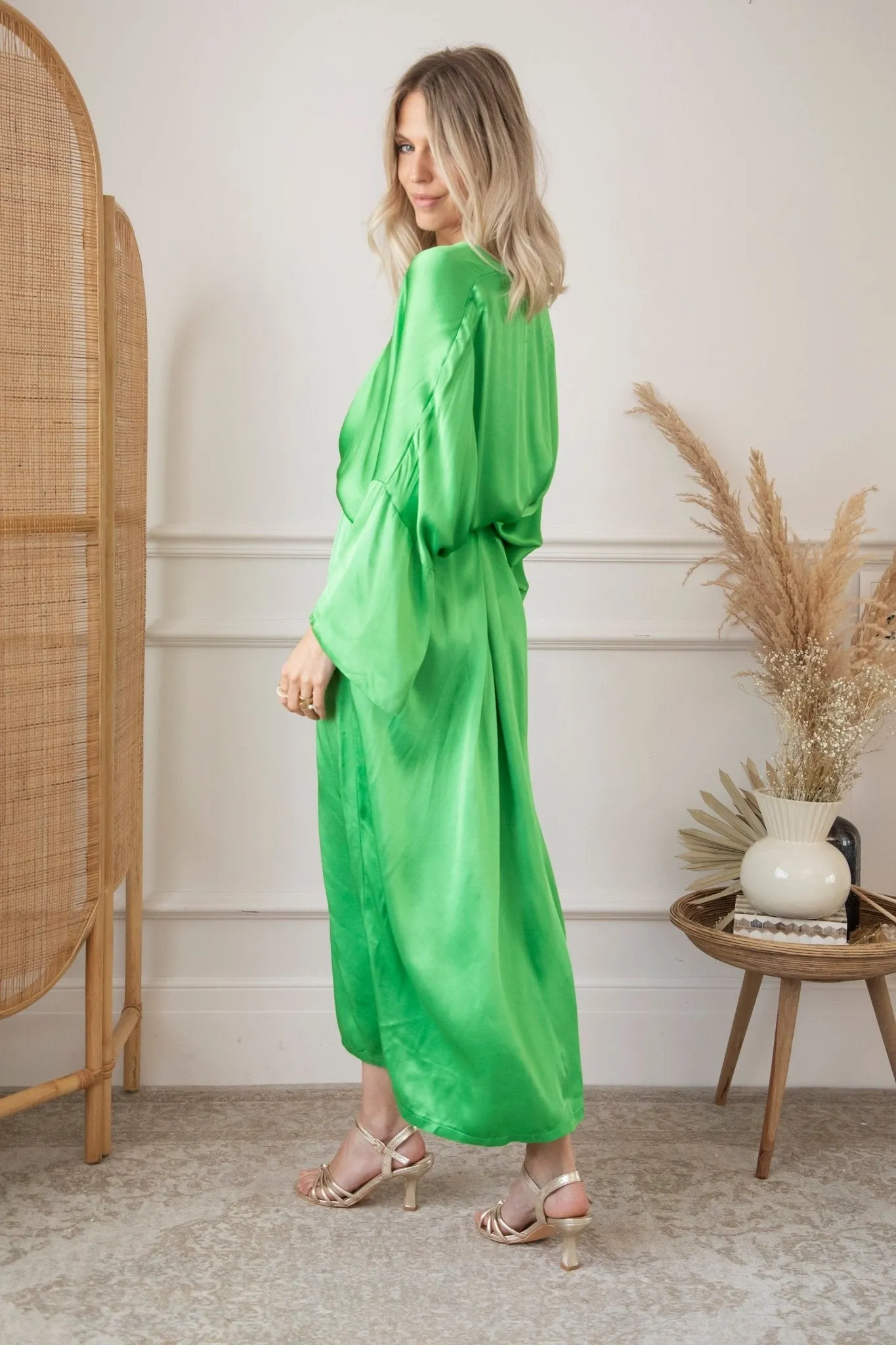Silky Moments Green - Maxi Jurk