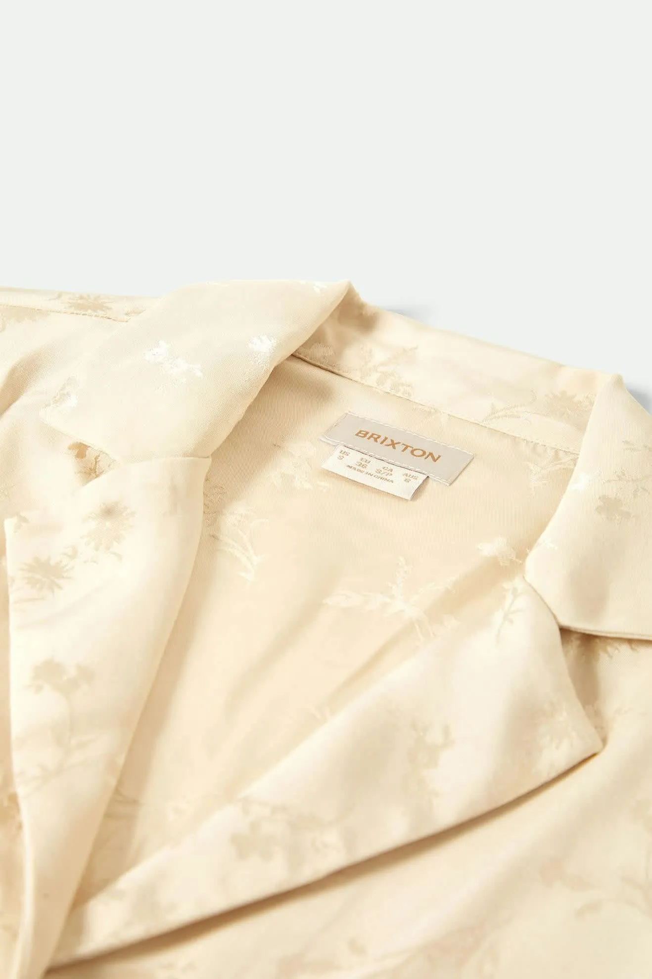 Silky S/S Jacquard Button Down - Whitecap Floral Jacquard