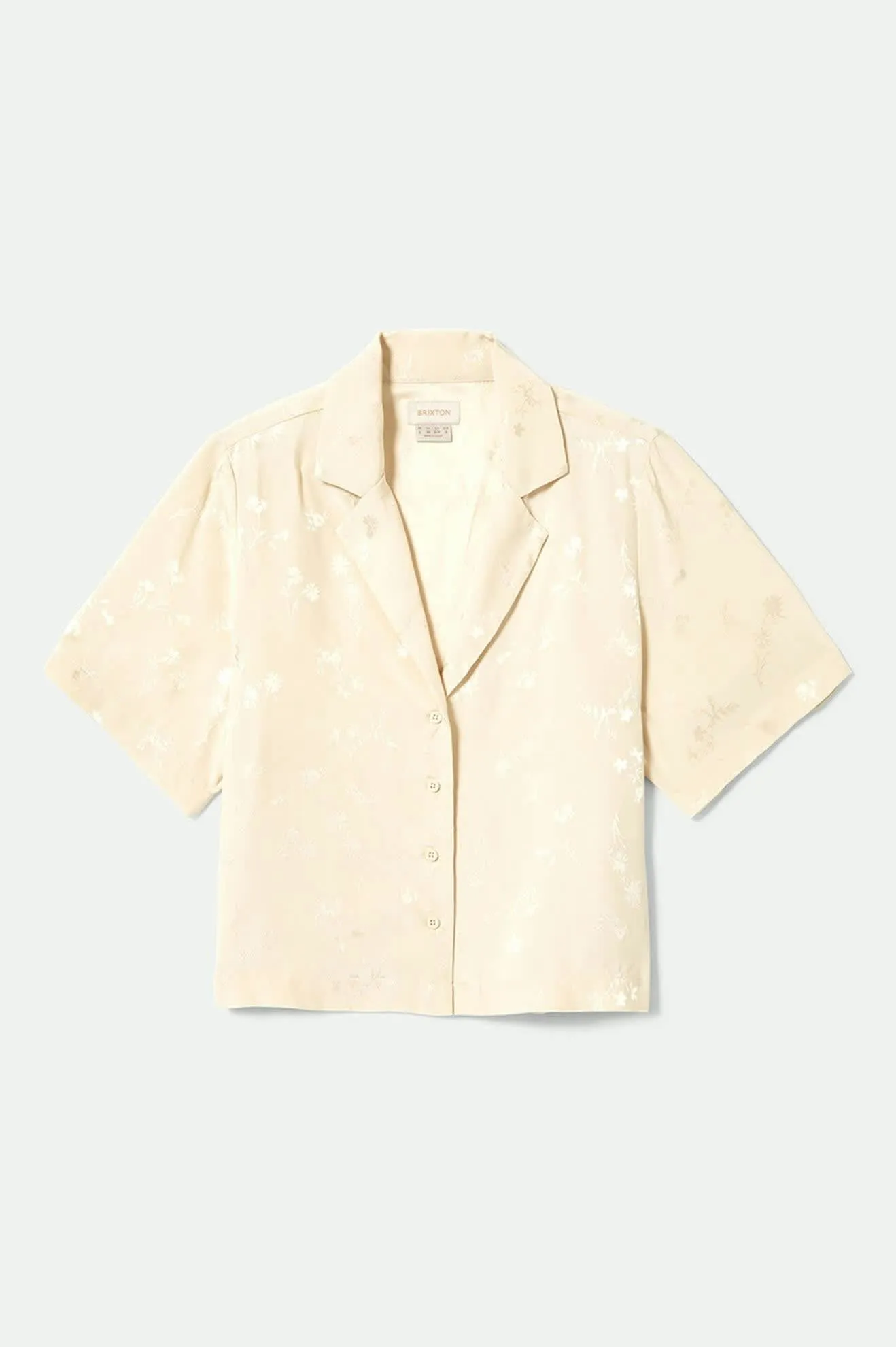 Silky S/S Jacquard Button Down - Whitecap Floral Jacquard