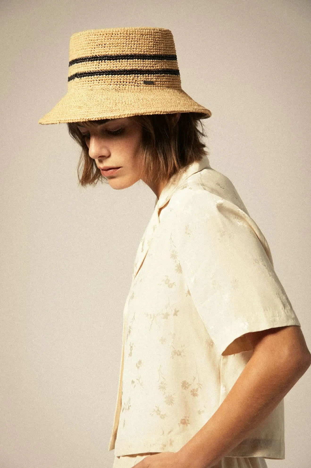 Silky S/S Jacquard Button Down - Whitecap Floral Jacquard