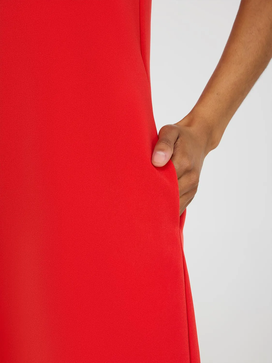 Sleeveless A-Line Mini Dress With Pockets