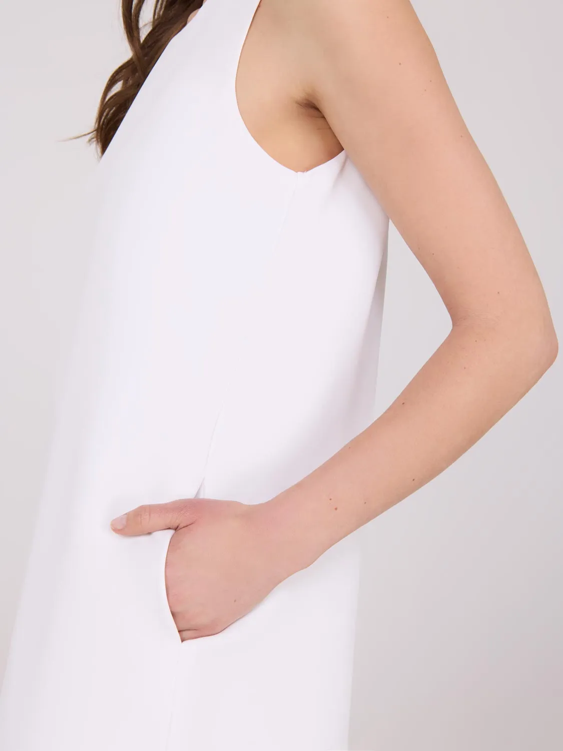 Sleeveless A-Line Mini Dress With Pockets