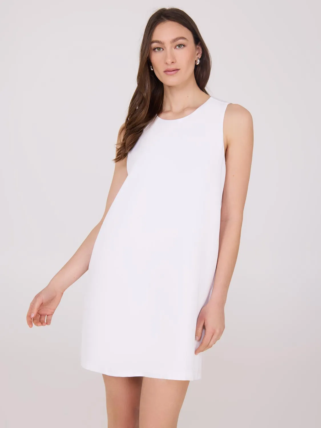 Sleeveless A-Line Mini Dress With Pockets
