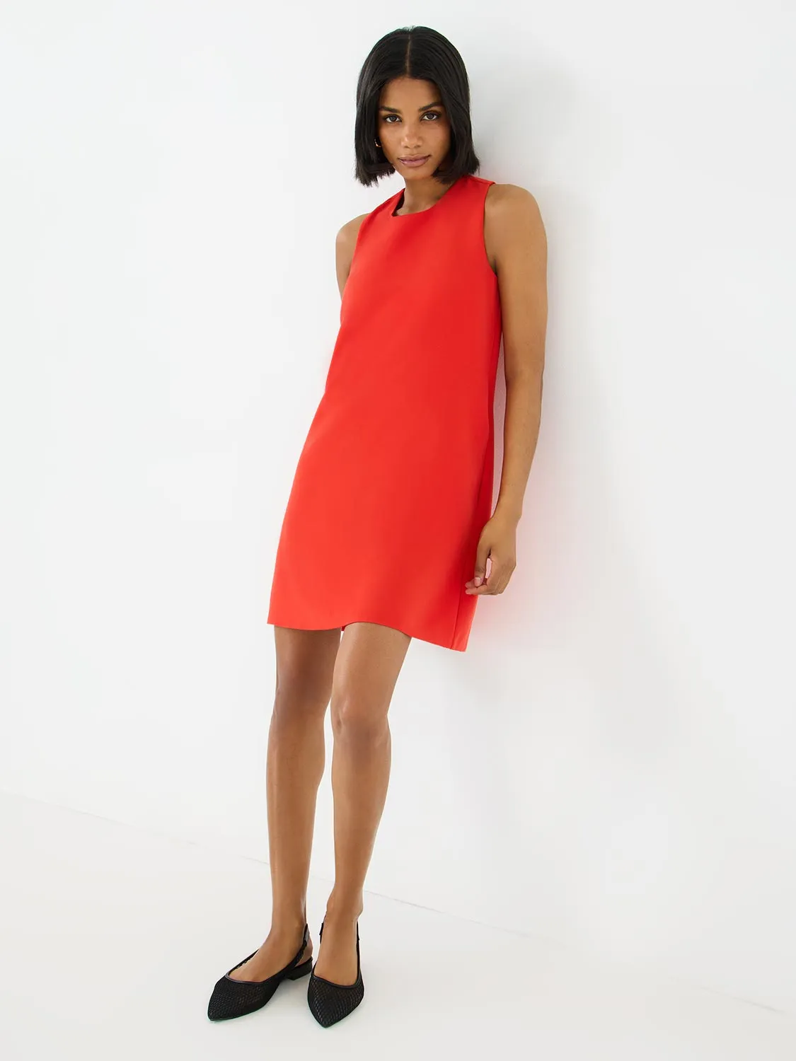 Sleeveless A-Line Mini Dress With Pockets