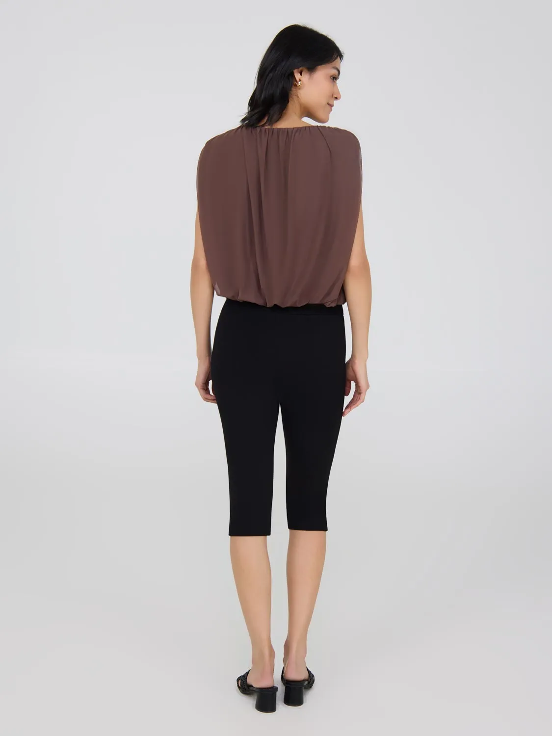 Sleeveless Bubble Hem Top