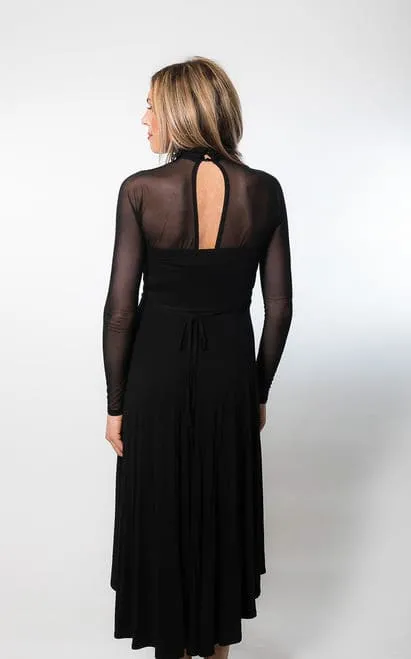 Sleevey Wonders - High Neck Black Mesh Long Sleevey