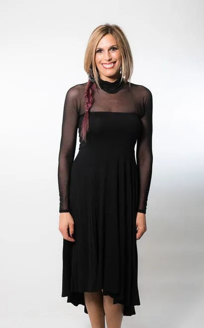 Sleevey Wonders - High Neck Black Mesh Long Sleevey