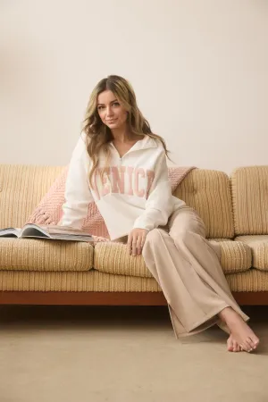 Slit Hem Wide-Leg Pants