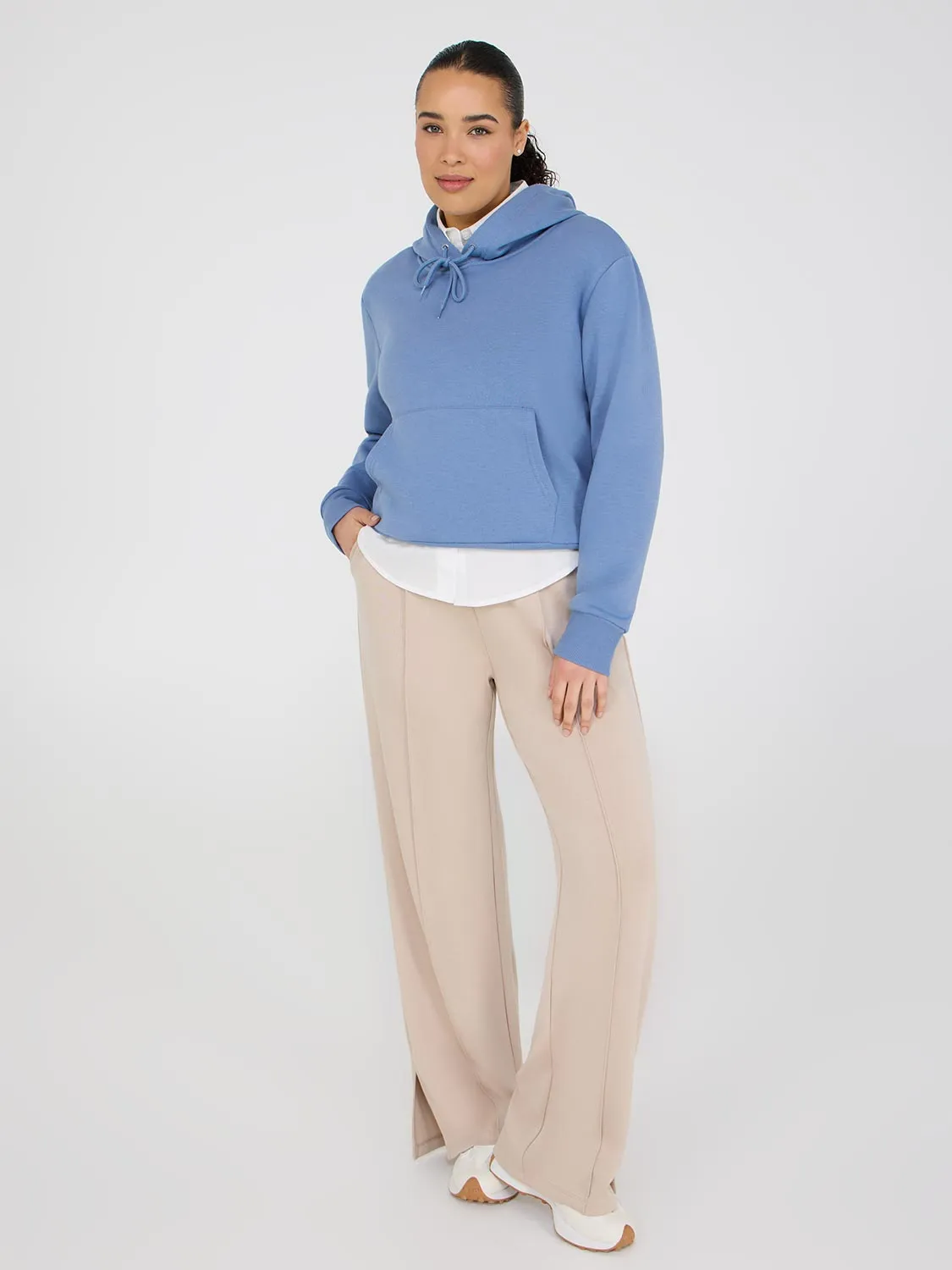 Slit Hem Wide-Leg Pants