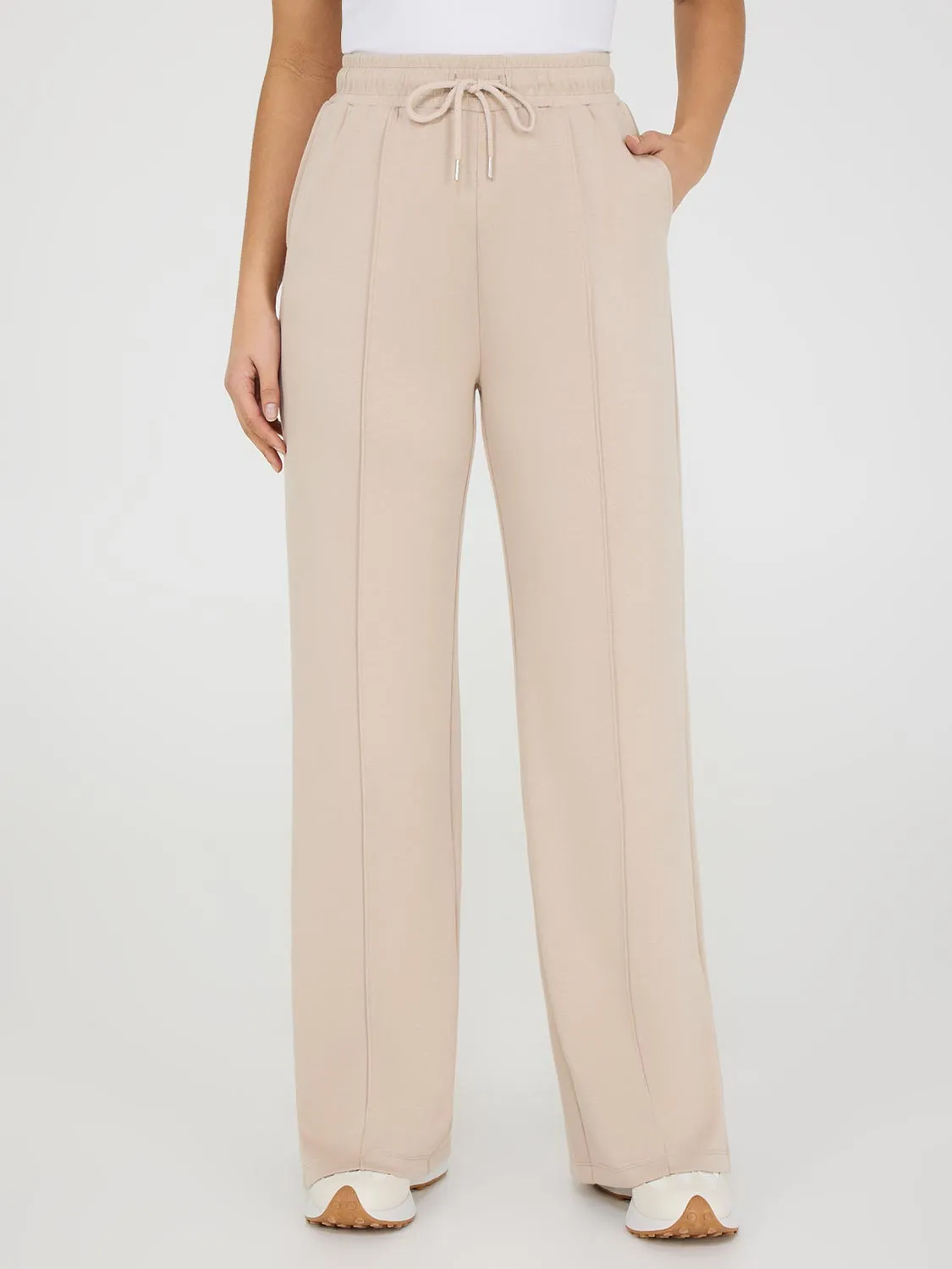 Slit Hem Wide-Leg Pants