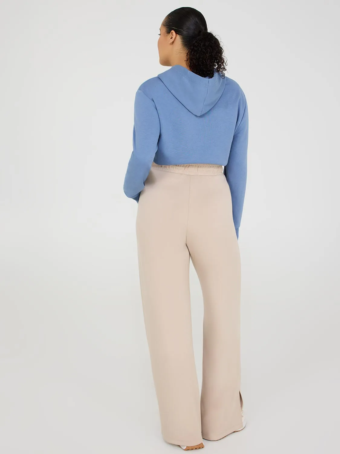 Slit Hem Wide-Leg Pants