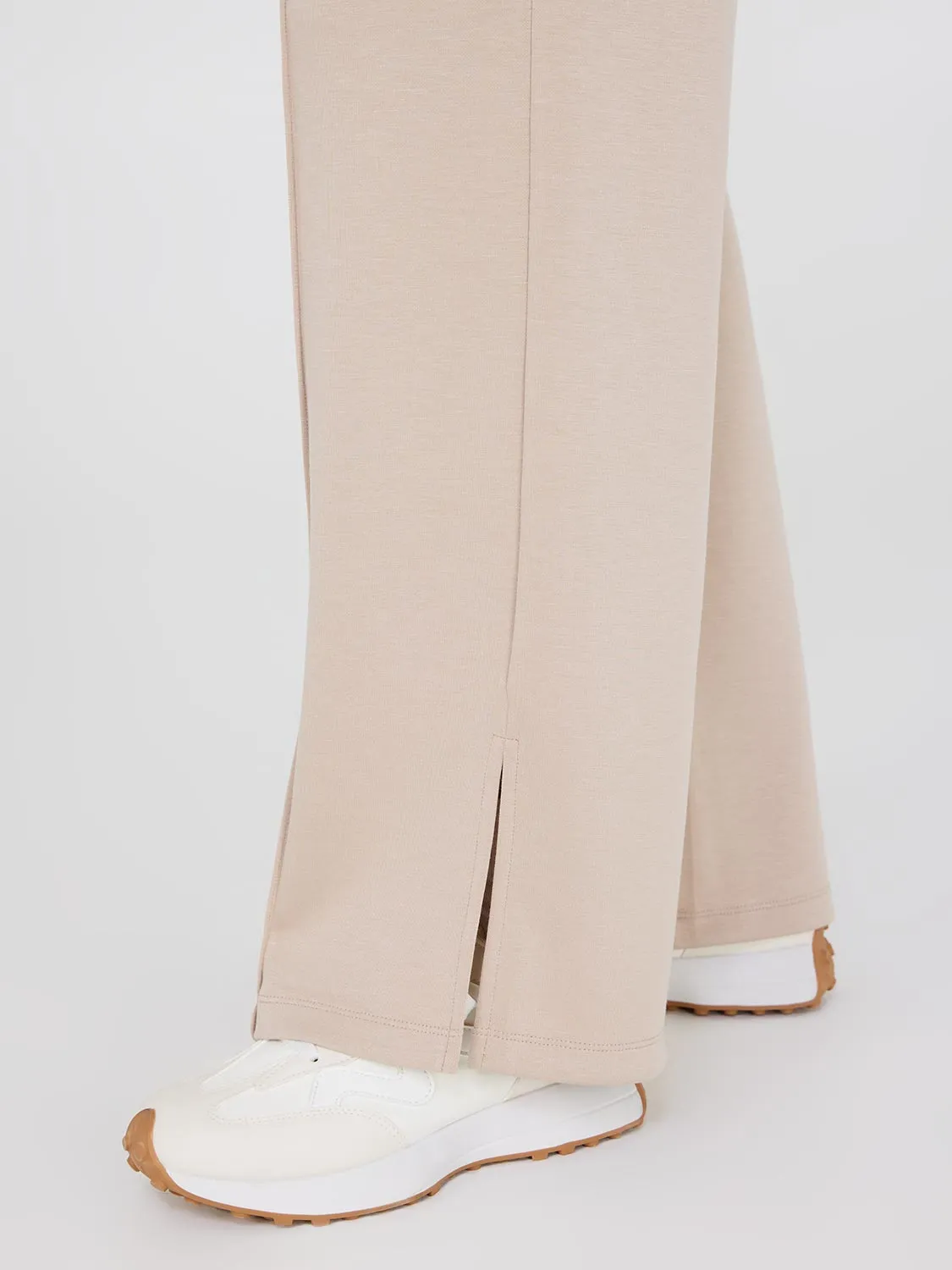 Slit Hem Wide-Leg Pants