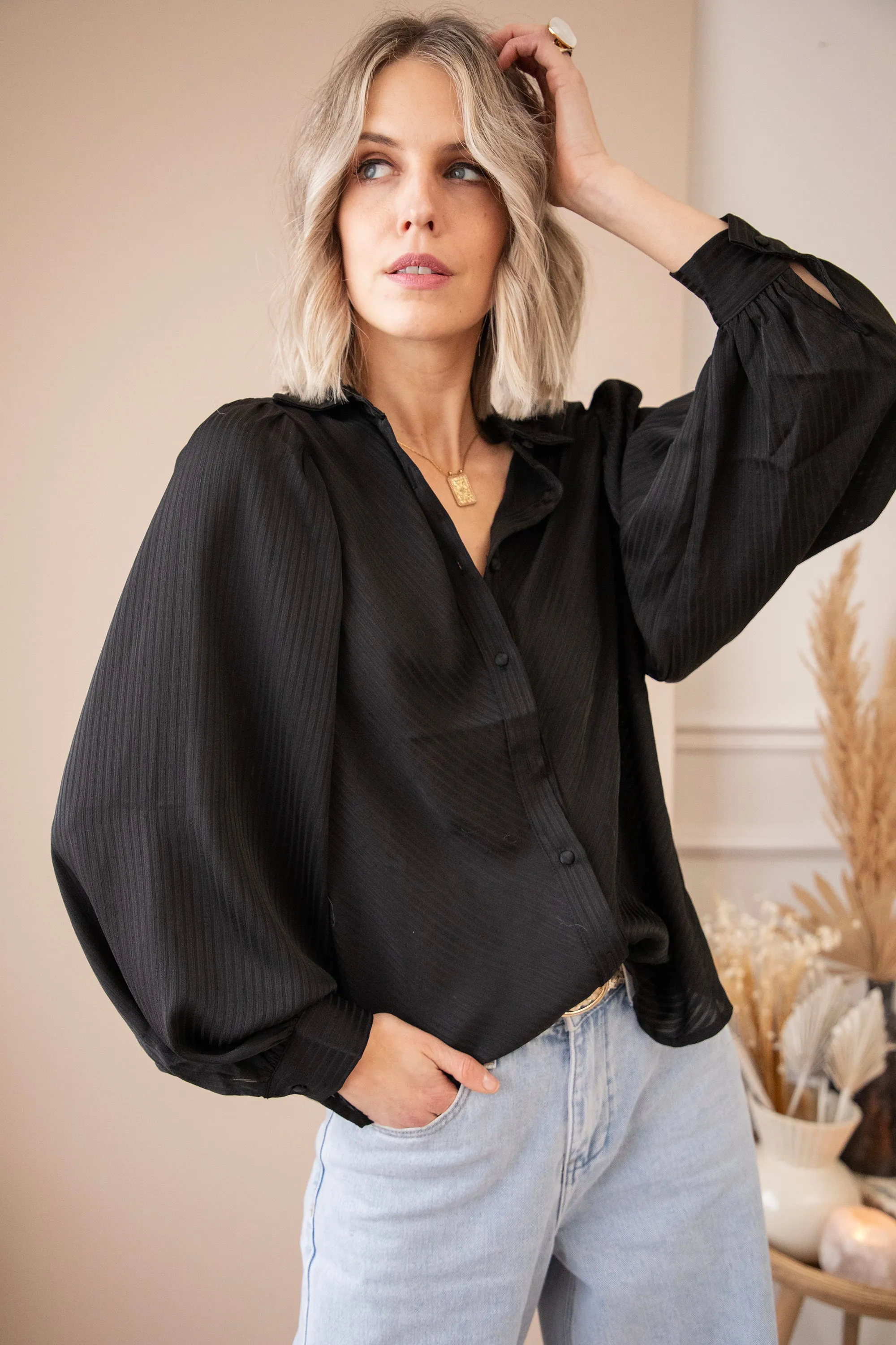 Sophisticated Stripes Black - Blouse