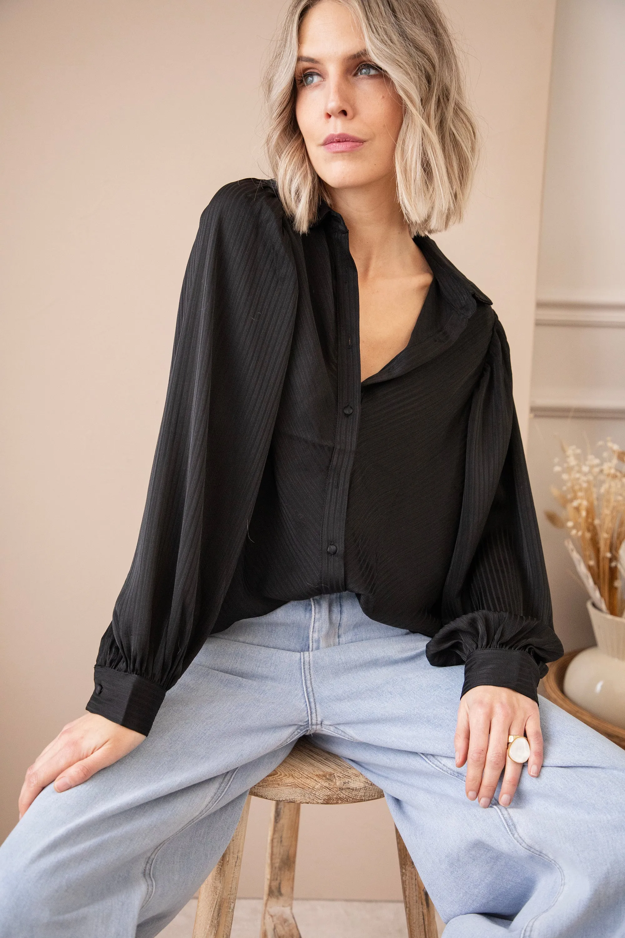 Sophisticated Stripes Black - Blouse