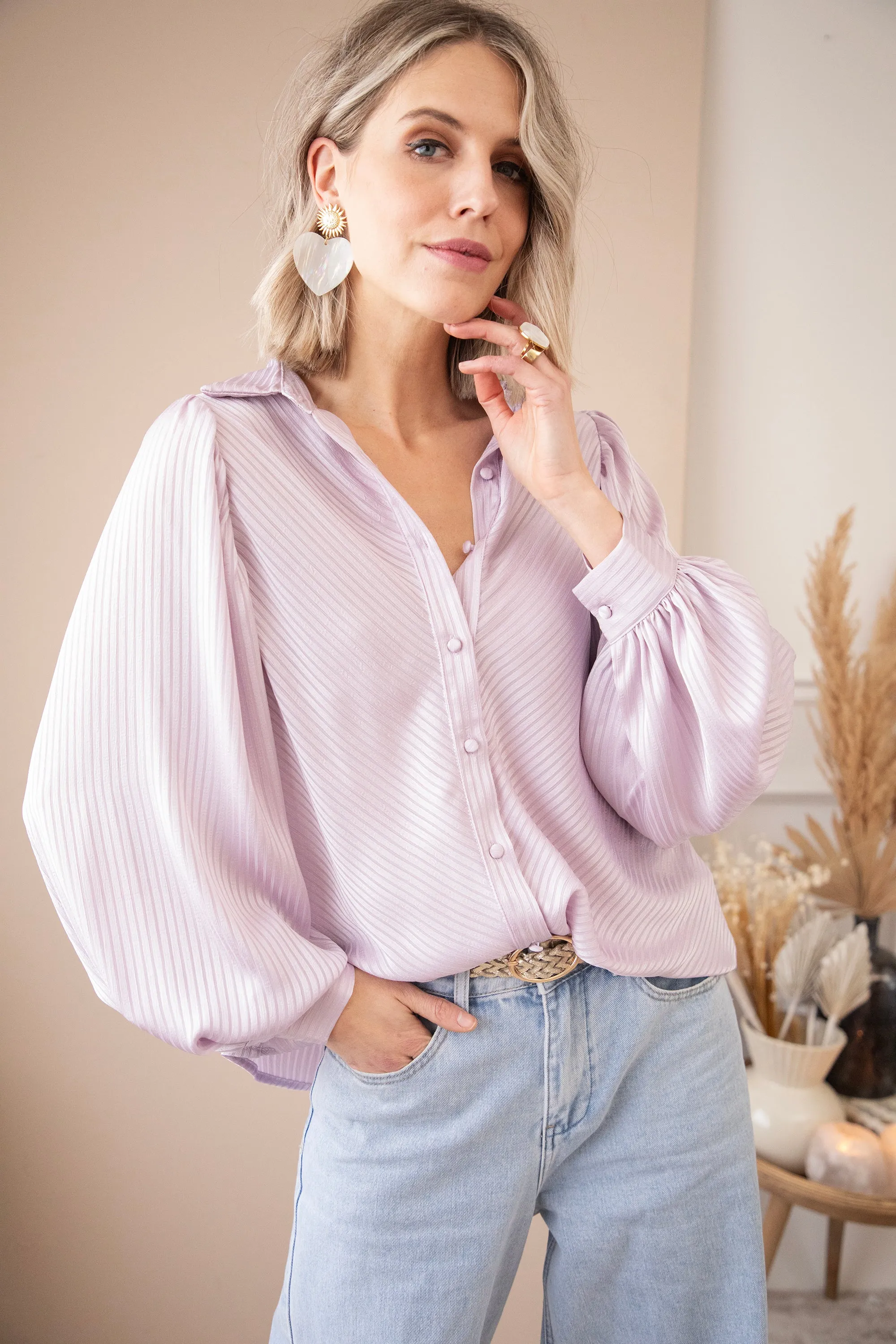 Sophisticated Stripes Lila - Blouse