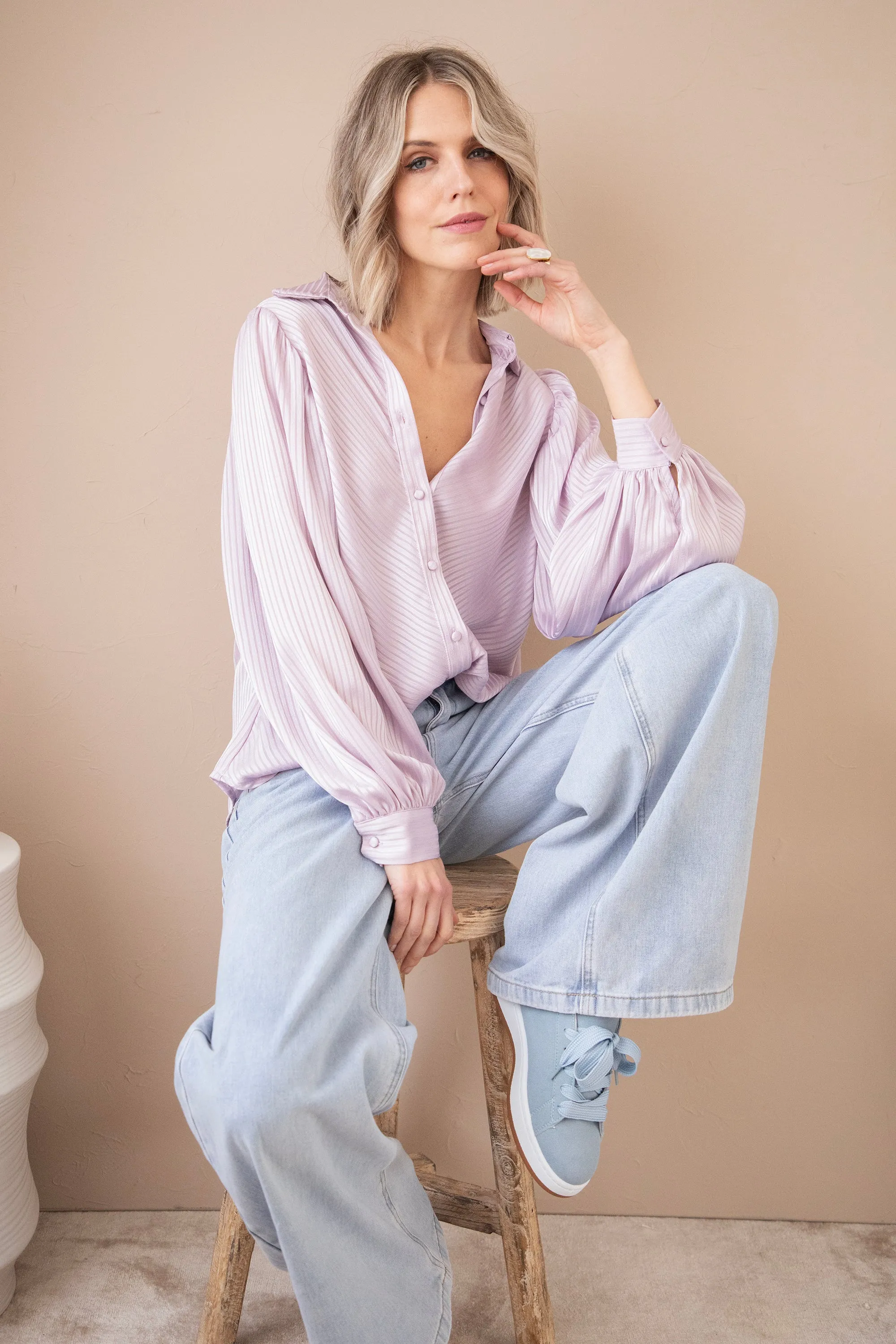 Sophisticated Stripes Lila - Blouse