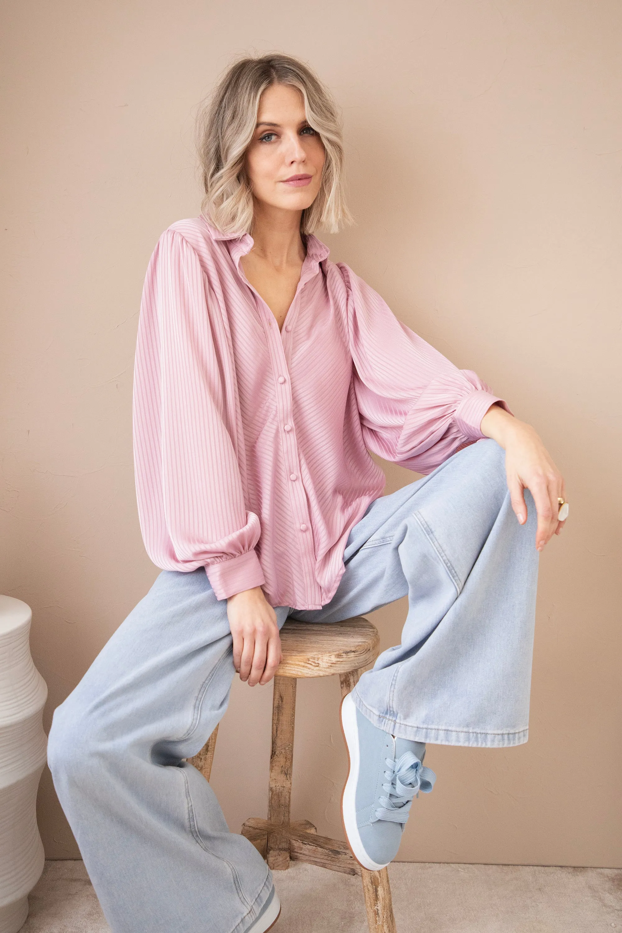 Sophisticated Stripes Old Pink - Blouse