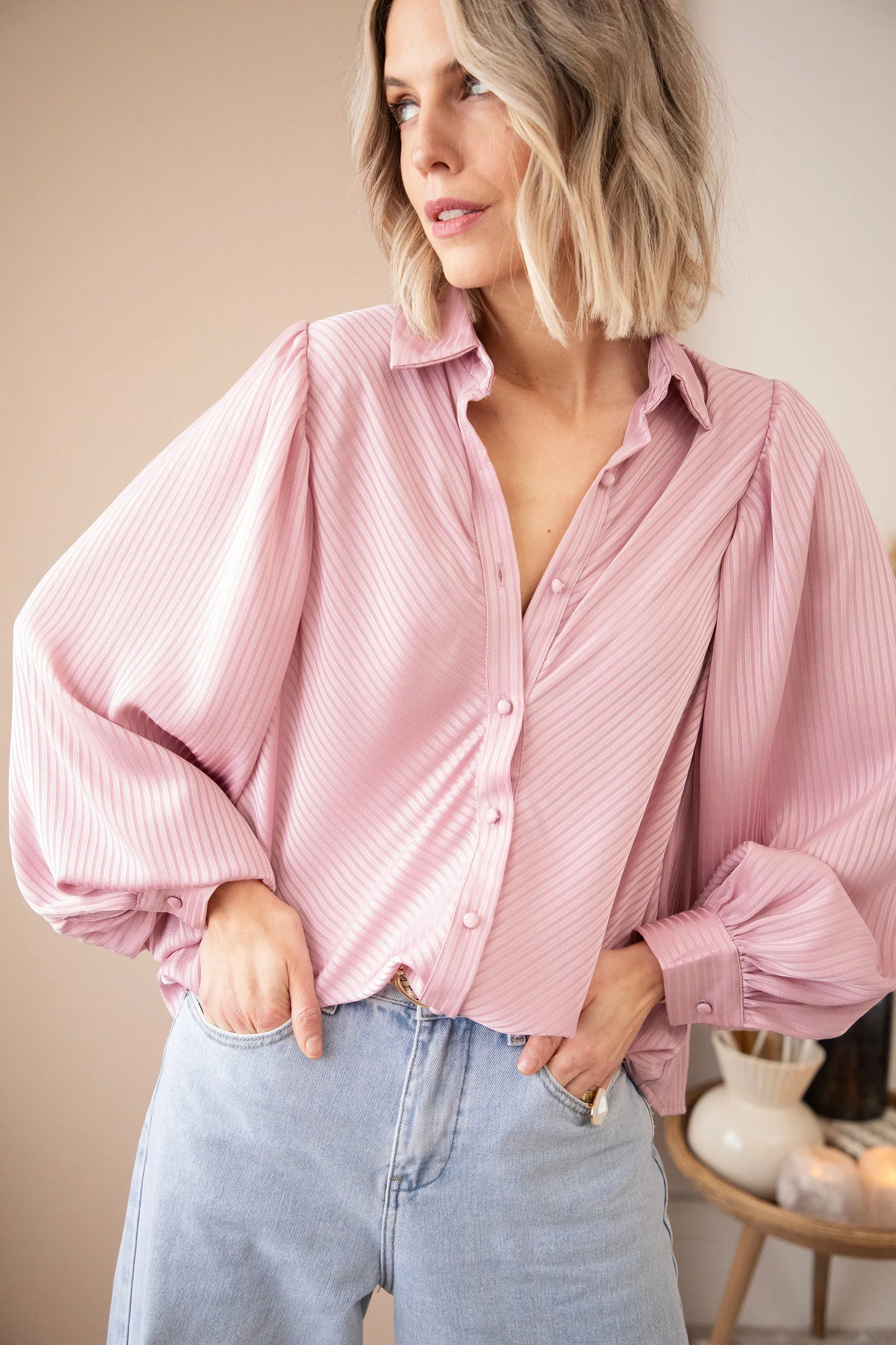 Sophisticated Stripes Old Pink - Blouse